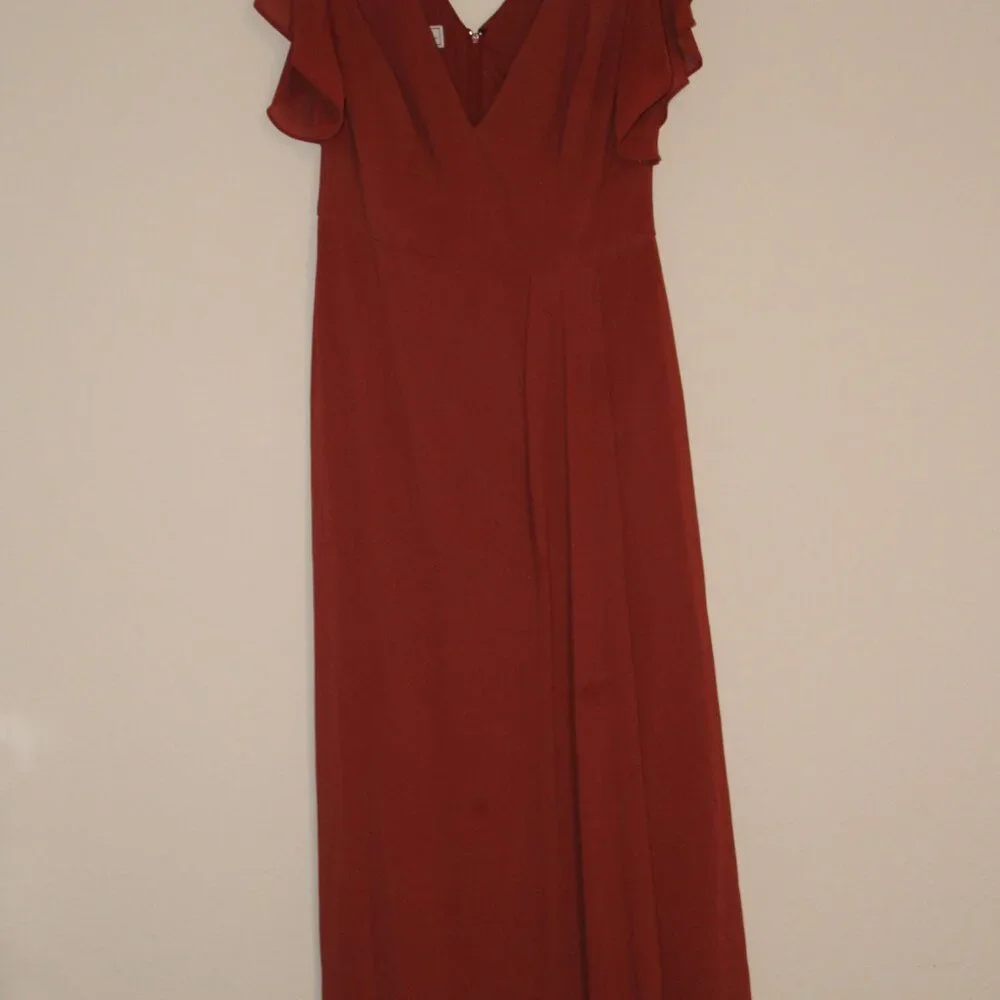 David's Bridal Cinnamon Bridesmaid Dress - Picture 2 of 3